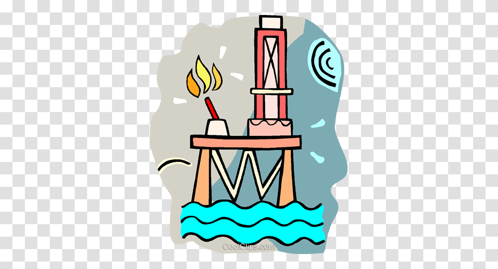 Off Shore Oil Well Royalty Free Vector Clip Art Illustration, Leisure Activities, Adventure, Light Transparent Png