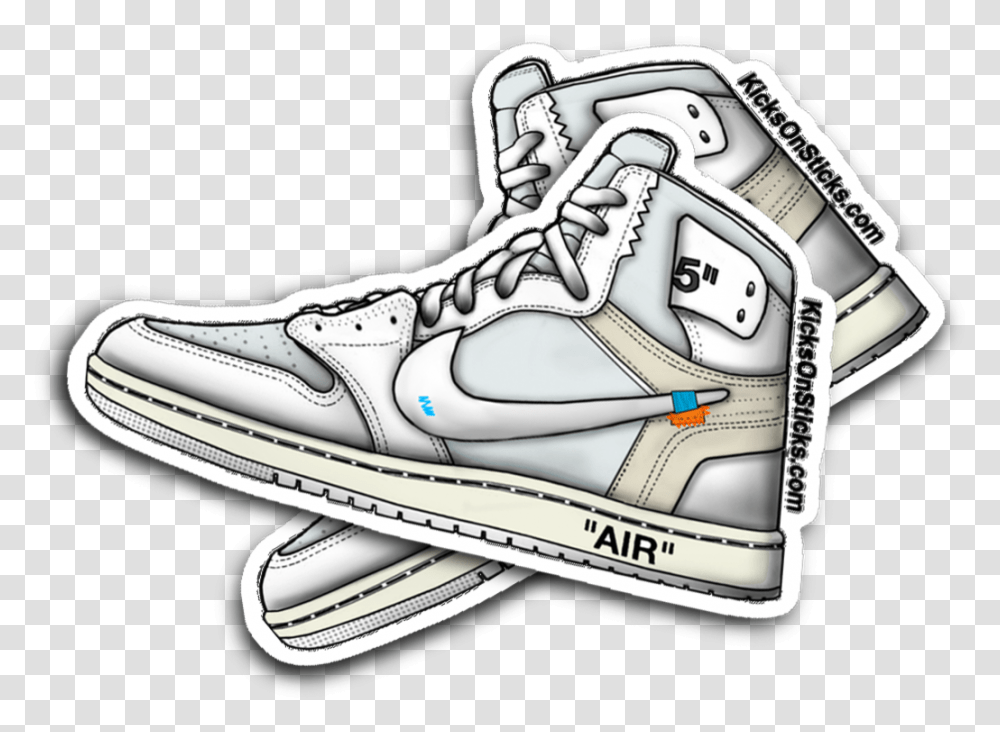 Off White Jordan 1 Sticker, Apparel, Footwear, Shoe Transparent Png