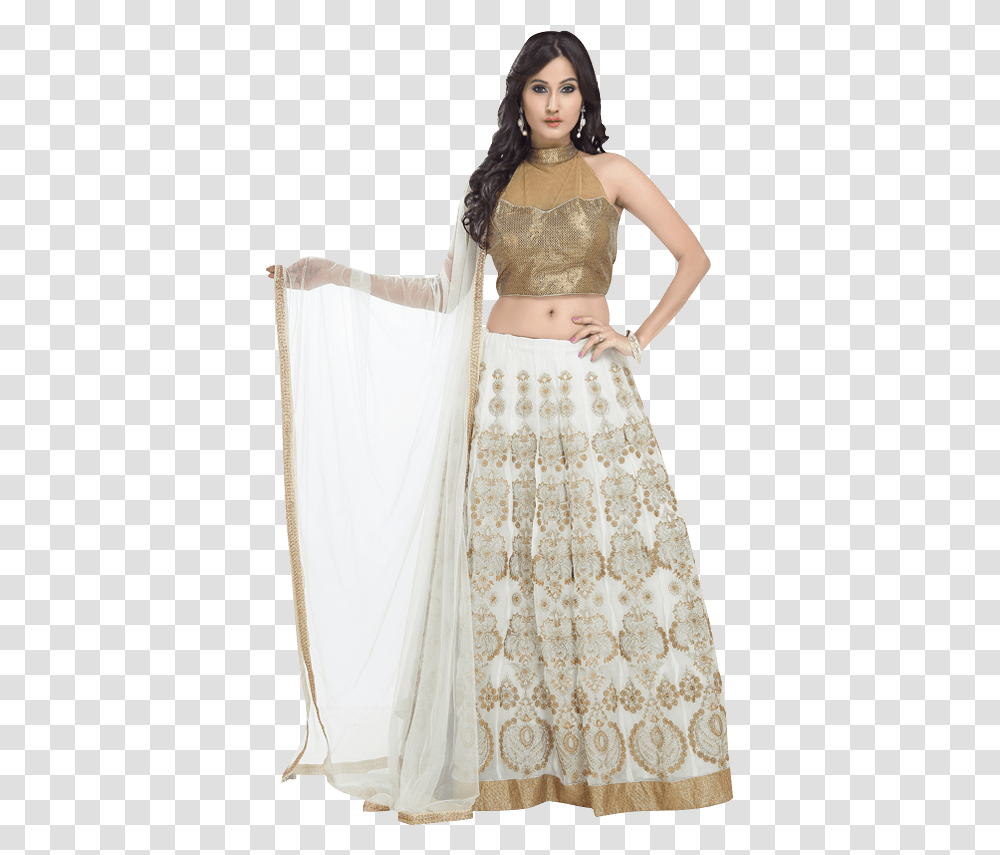 Off White Net Lehenga Choli With Dupatta Photo Shoot, Wedding Gown, Robe, Fashion Transparent Png