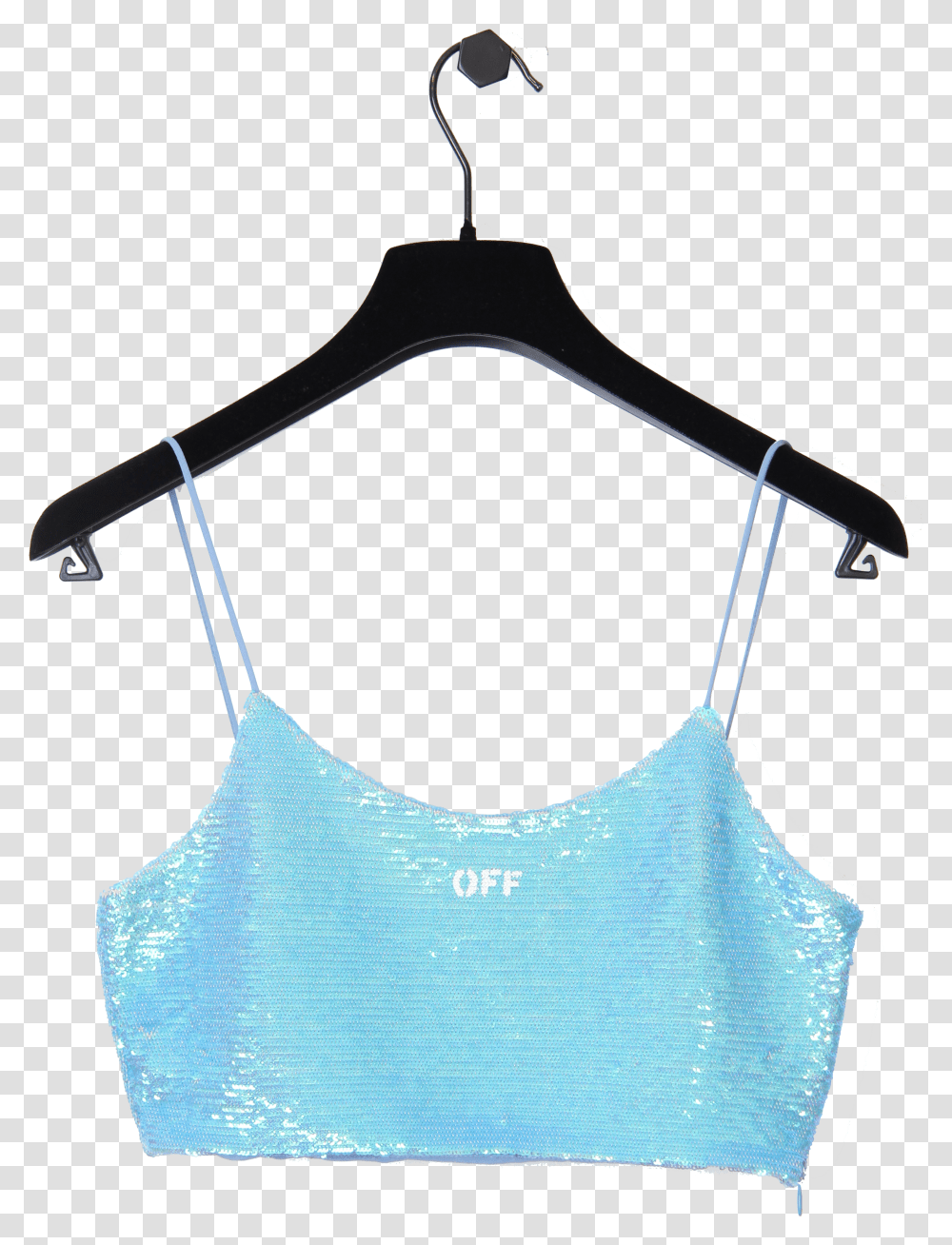 Off White Paillettes Logo Crop Top Light Blue Transparent Png