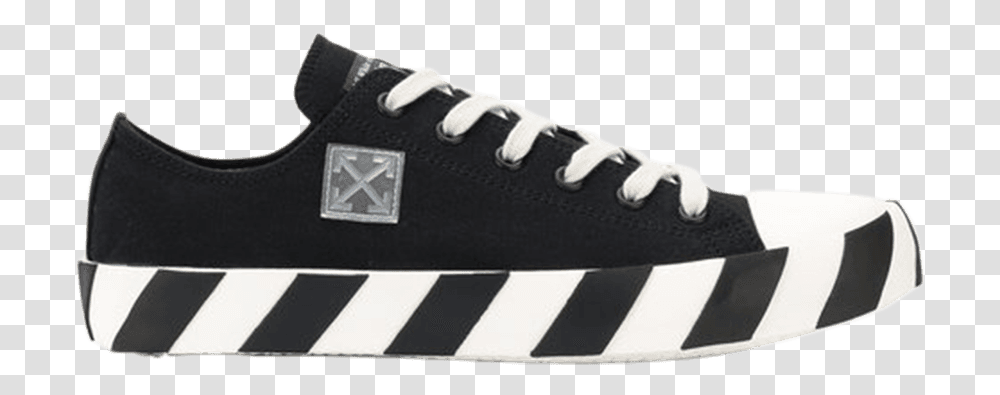 Off White Sneakers Striped Sole Tennis Sneakers, Shoe, Footwear, Clothing, Apparel Transparent Png