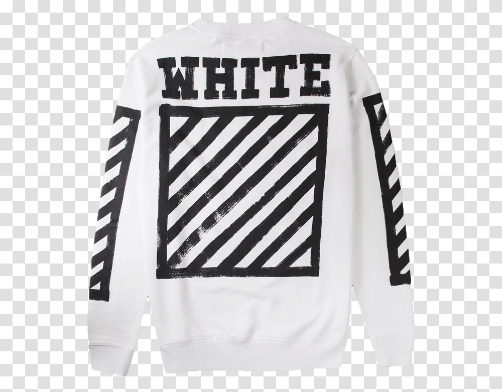 Off White Stripes Brushed Off White Long Sleeve, Apparel, Sweatshirt, Sweater Transparent Png