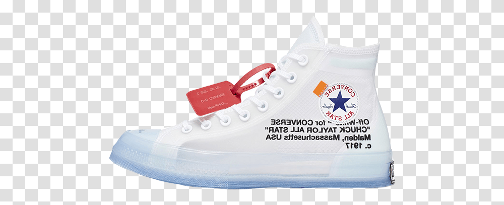 Off White X Converse Chuck Taylor All Star Where To Buy Off White All Star, Shoe, Footwear, Clothing, Apparel Transparent Png