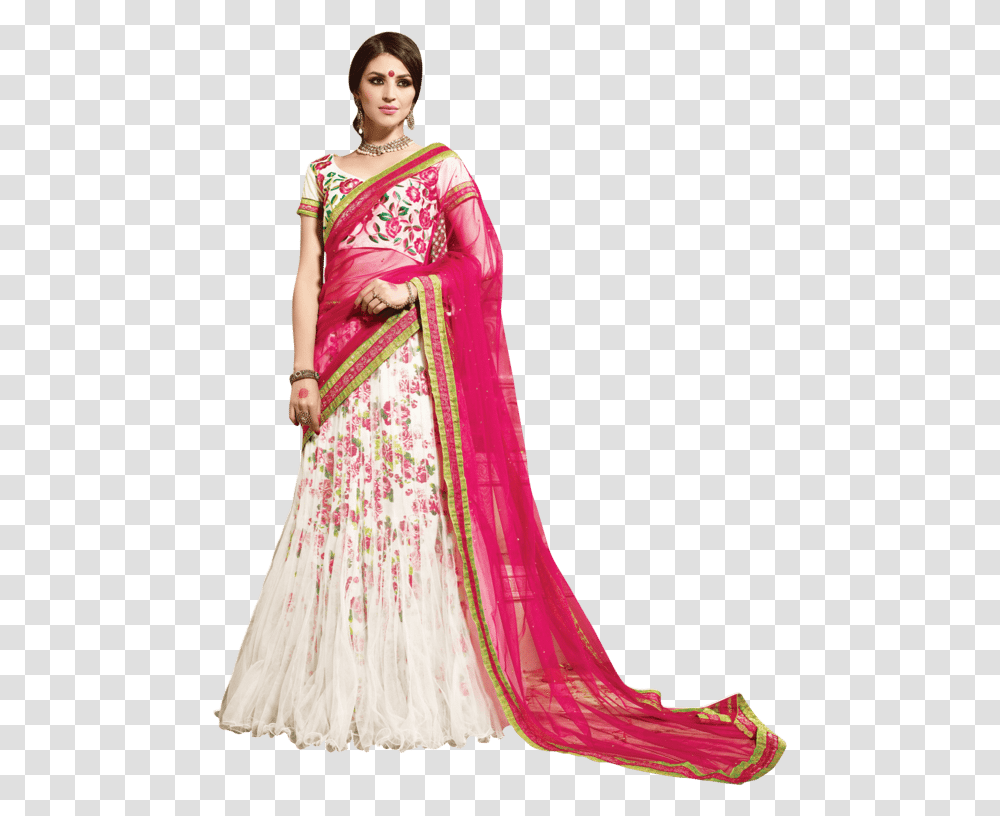 Off Whitedress Material Lehenga Saree For Women, Apparel, Sari, Silk Transparent Png