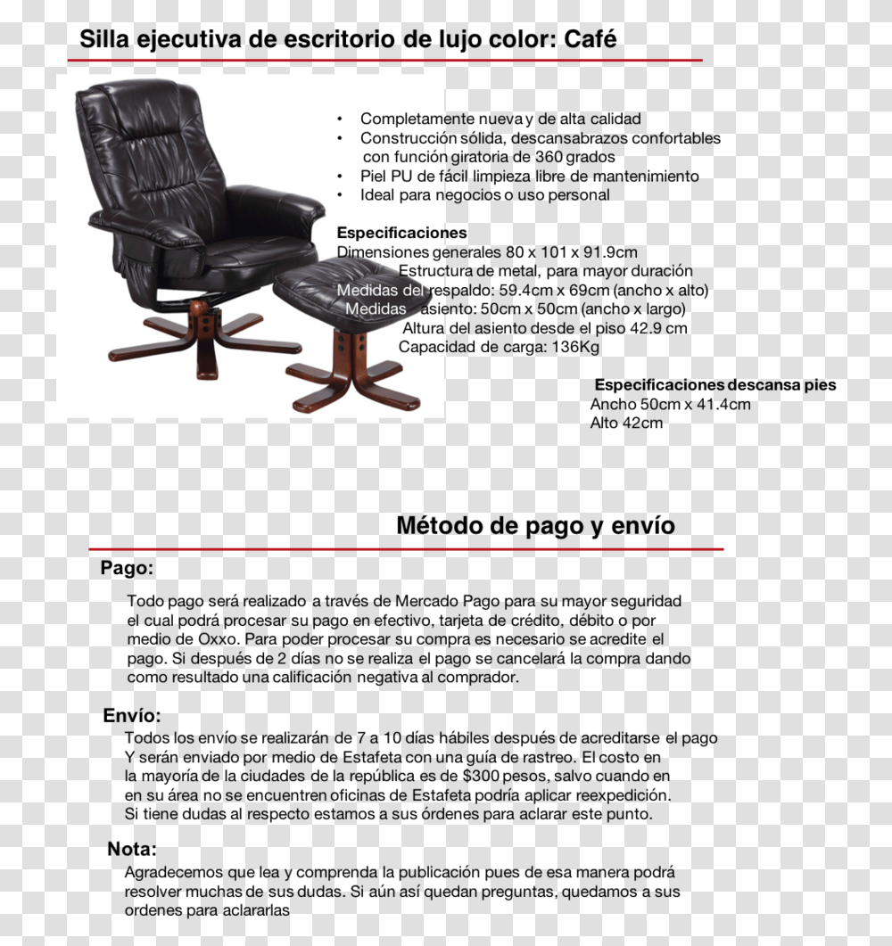 Office Chair, Furniture, Armchair, Cushion Transparent Png