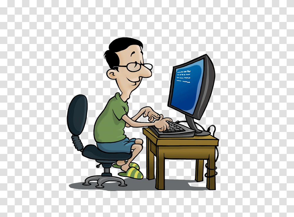 Office Clipart Main Office, Sitting, Person, Furniture, Table Transparent Png