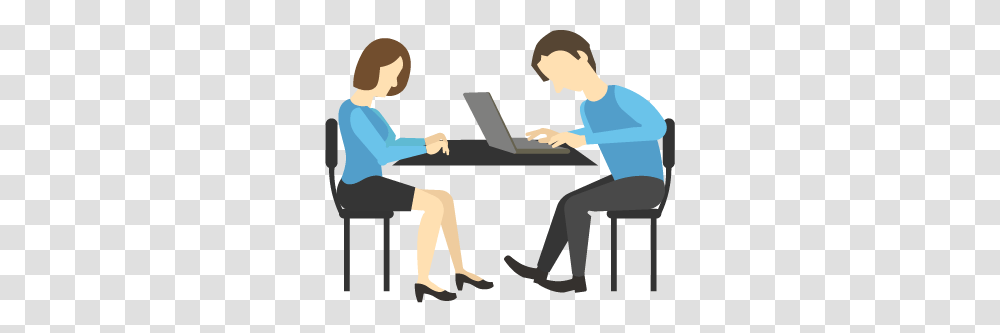Office Clipart Main Office, Sitting, Person, Human, Interview Transparent Png