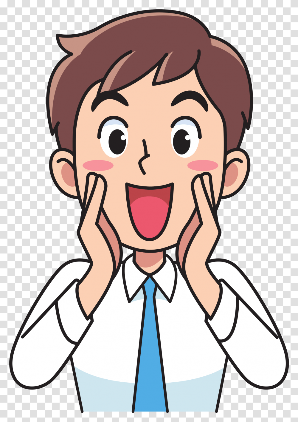 Office Clipart People Thinking Man Cartoon, Mouth, Tongue, Throat Transparent Png