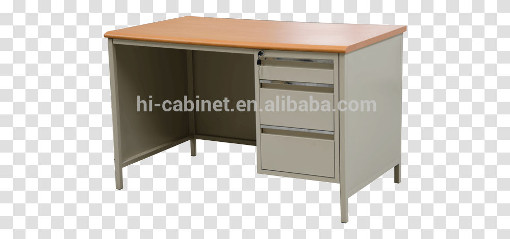 Office Desk Mdf Board Three Drawers Table School Wood Steel Writing Desk, Furniture, Cabinet Transparent Png