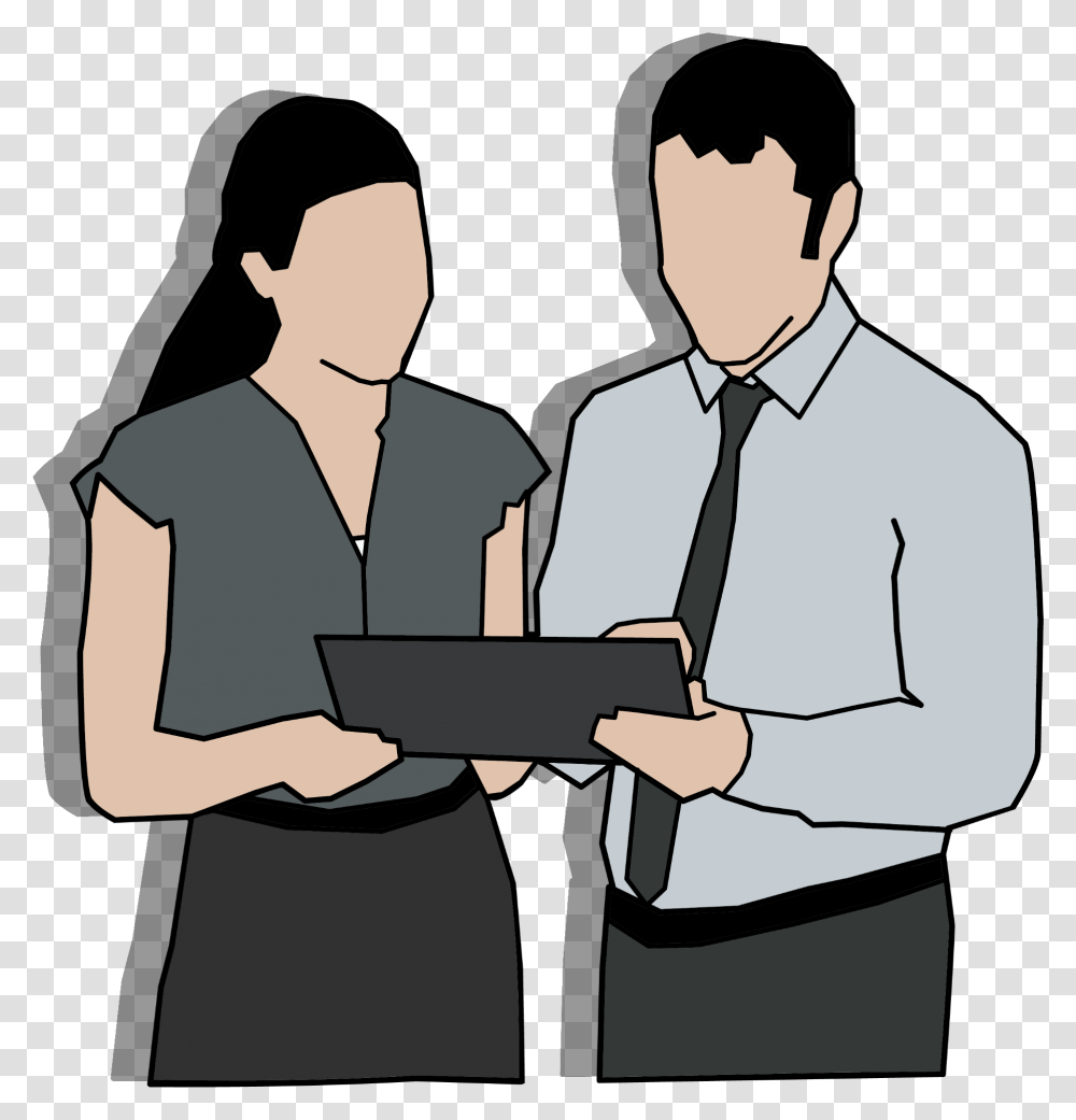 Office Digital Tablet People Drawing Colleague Clipart, Clothing, Apparel, Shirt, Person Transparent Png