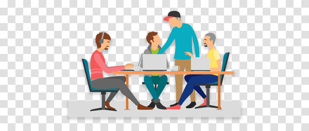 Office Employees Working On Cloud Bpm Developer, Sitting, Person, Word, People Transparent Png