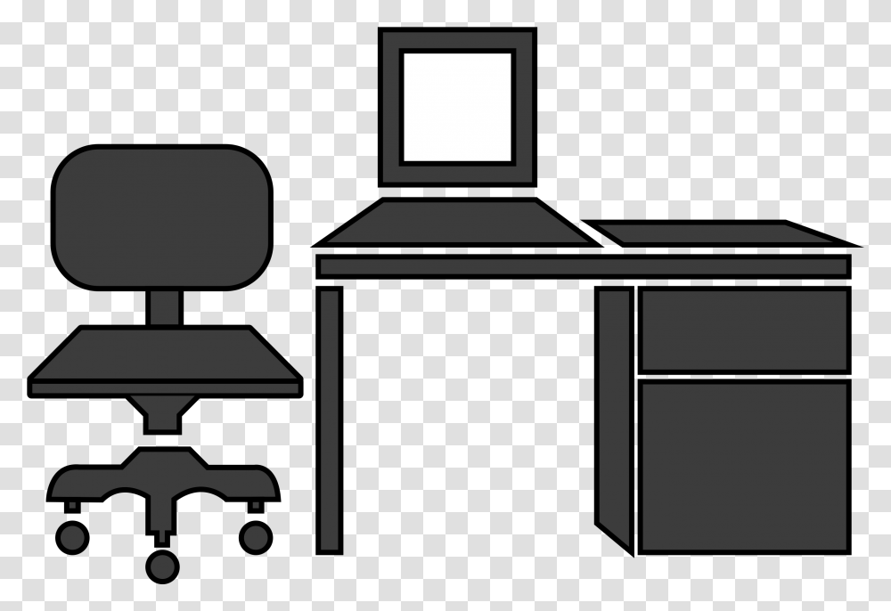 Office Furniture Furniture, Desk, Table, Electronics, Monitor Transparent Png