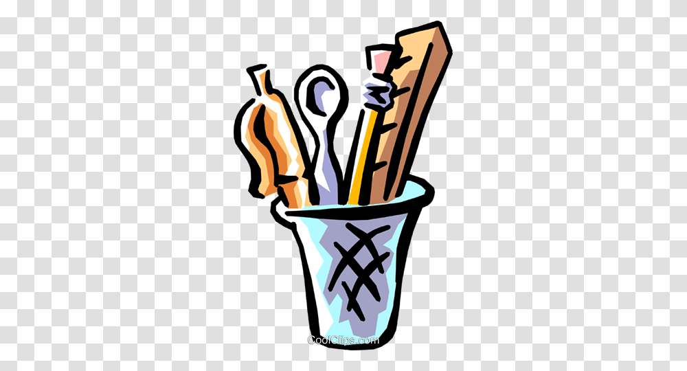 Office Supplies Royalty Free Vector Clip Art Illustration, Pencil, Cutlery, Hand Transparent Png