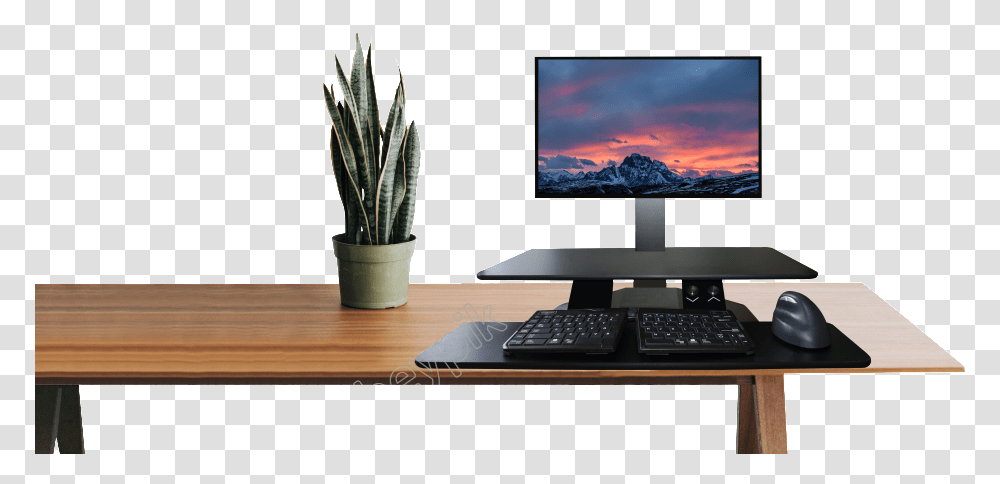 Office Table, Pc, Computer, Electronics, Monitor Transparent Png