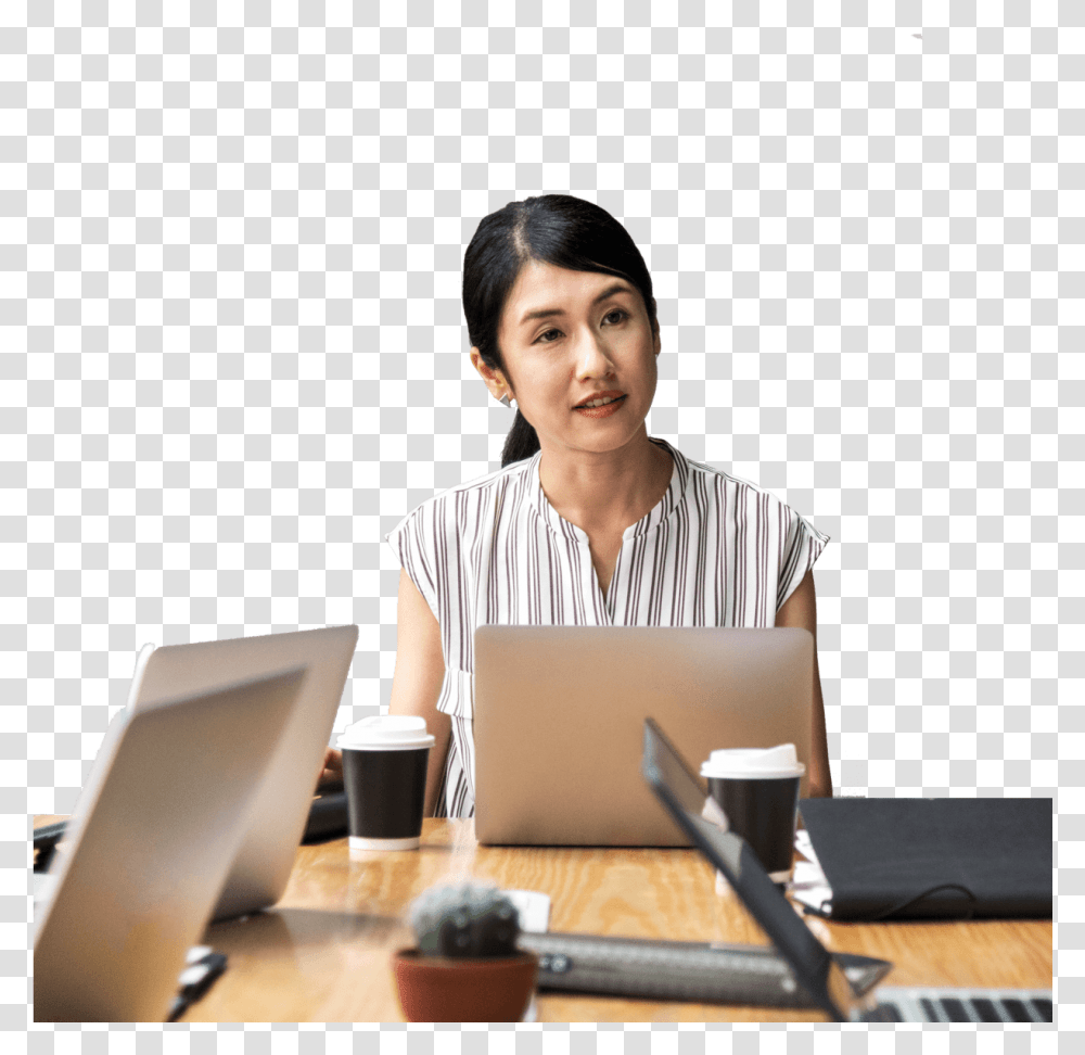 Office Woman Accounting Director, Person, Pc, Computer, Electronics Transparent Png