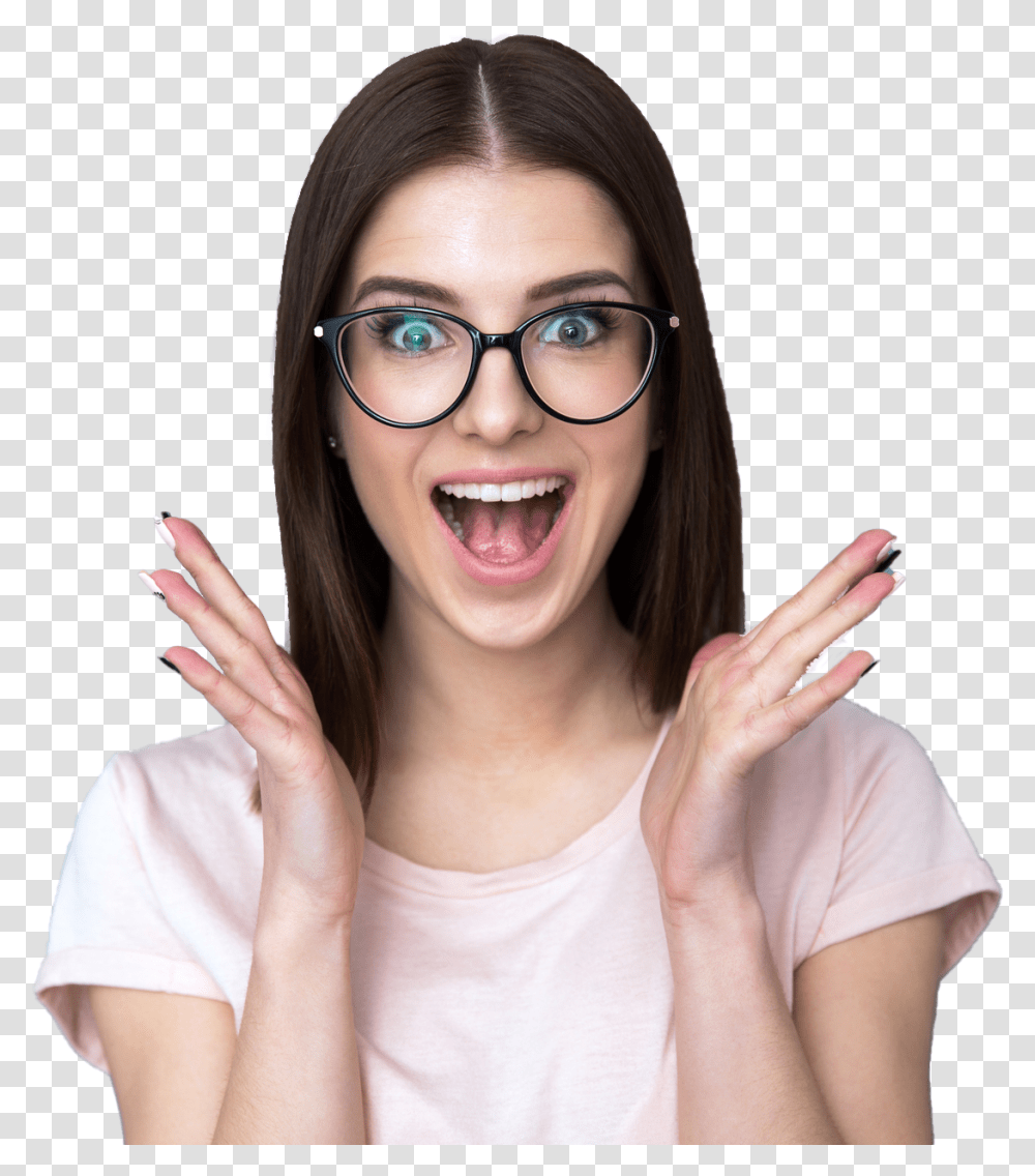 Office Woman, Person, Face, Female, Glasses Transparent Png