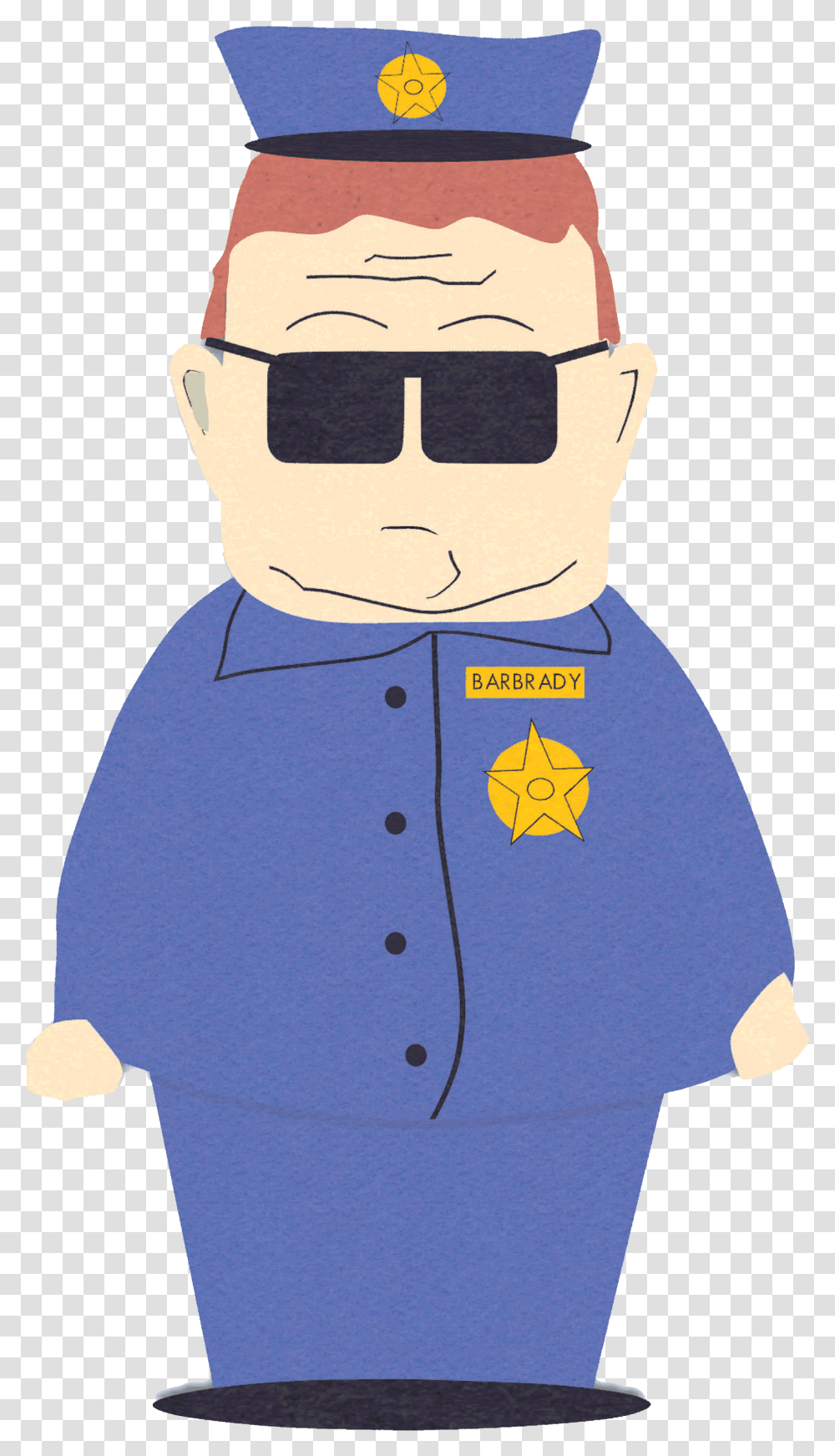 Officerbarbrady Police Man South Park, Person, Coat, Costume Transparent Png