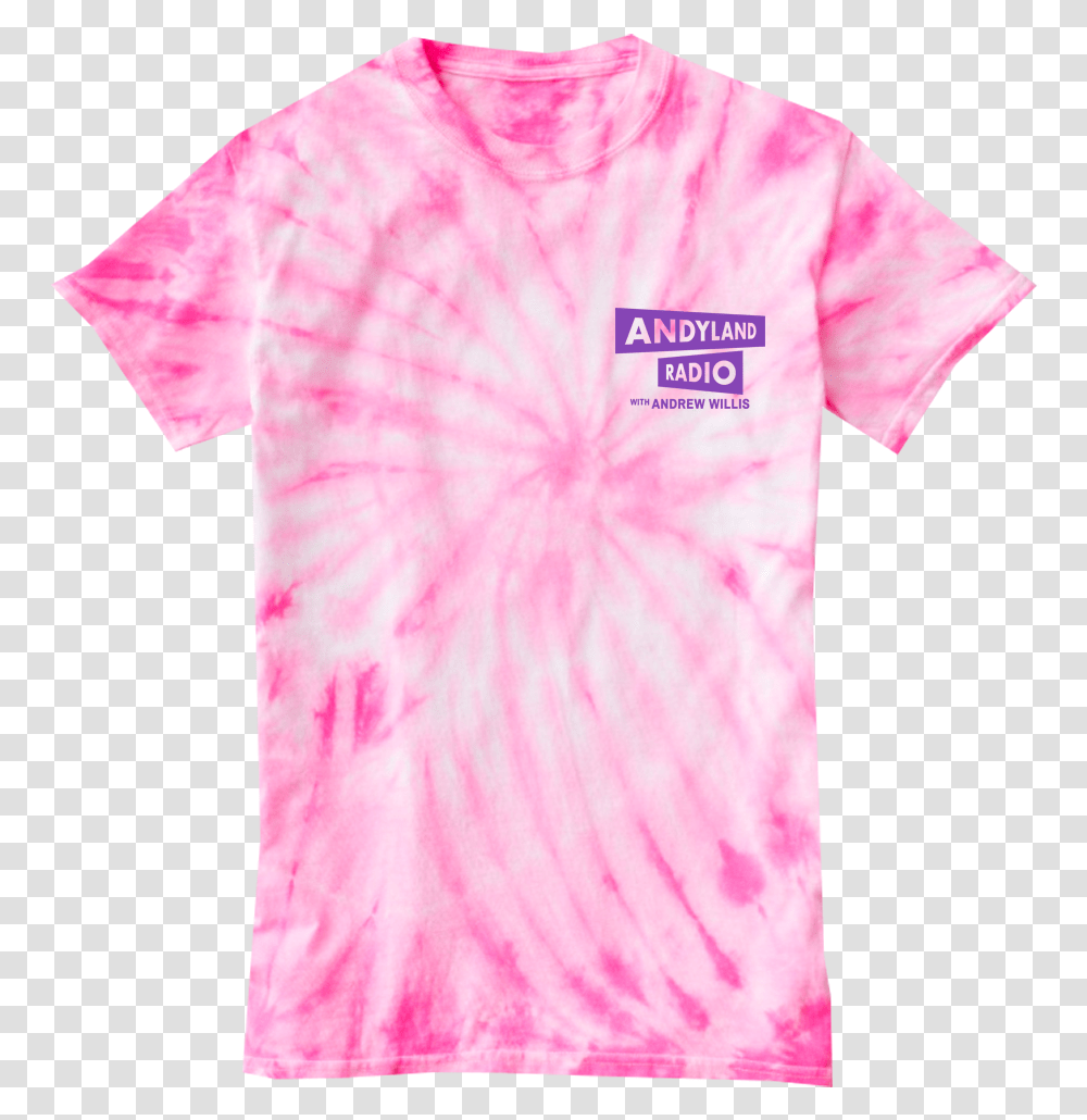 Official Andyland Radio Pink Tie Dye T Shirt, Apparel, T-Shirt, Plant Transparent Png