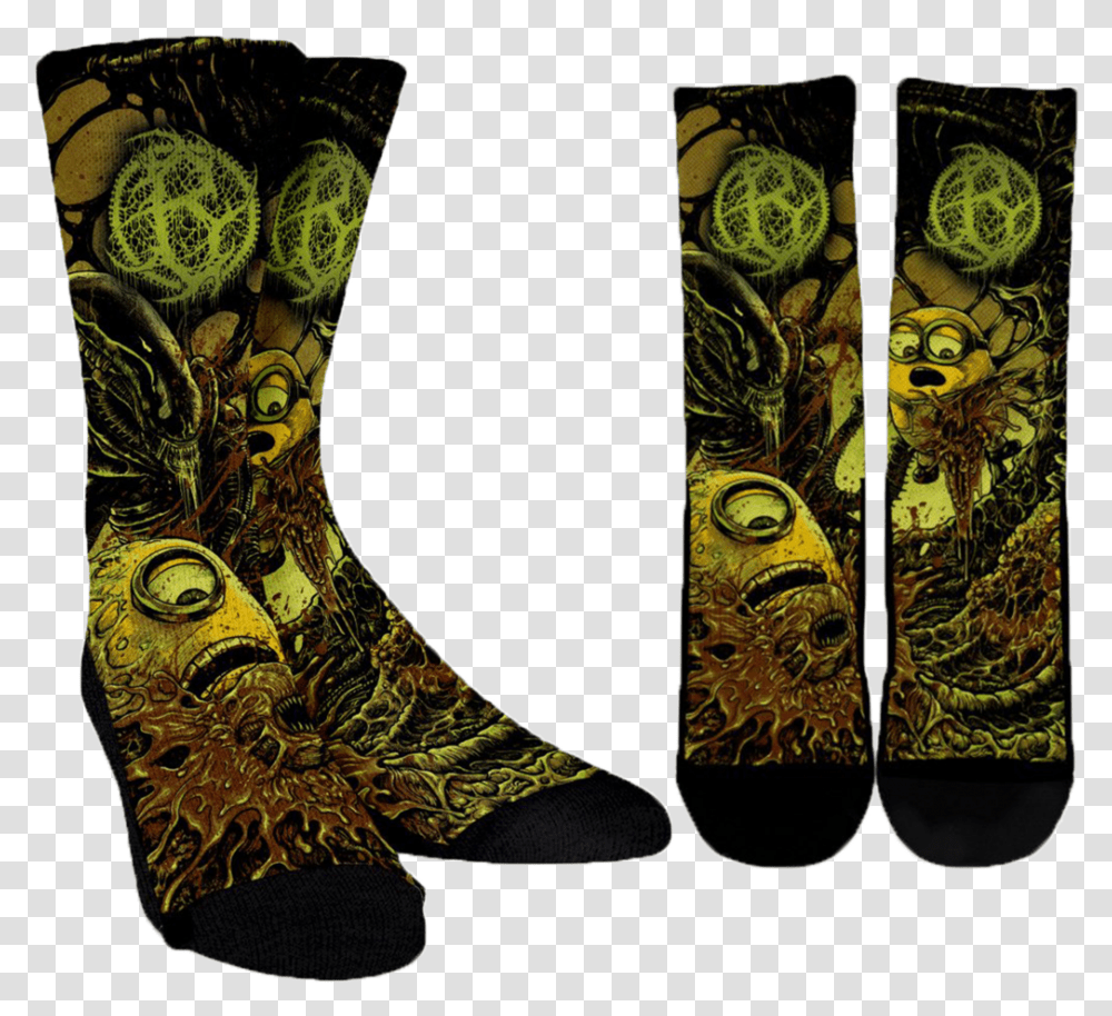 Official Bleeding Spawn Xenominions Socks Sock, Clothing, Apparel, Footwear, Boot Transparent Png