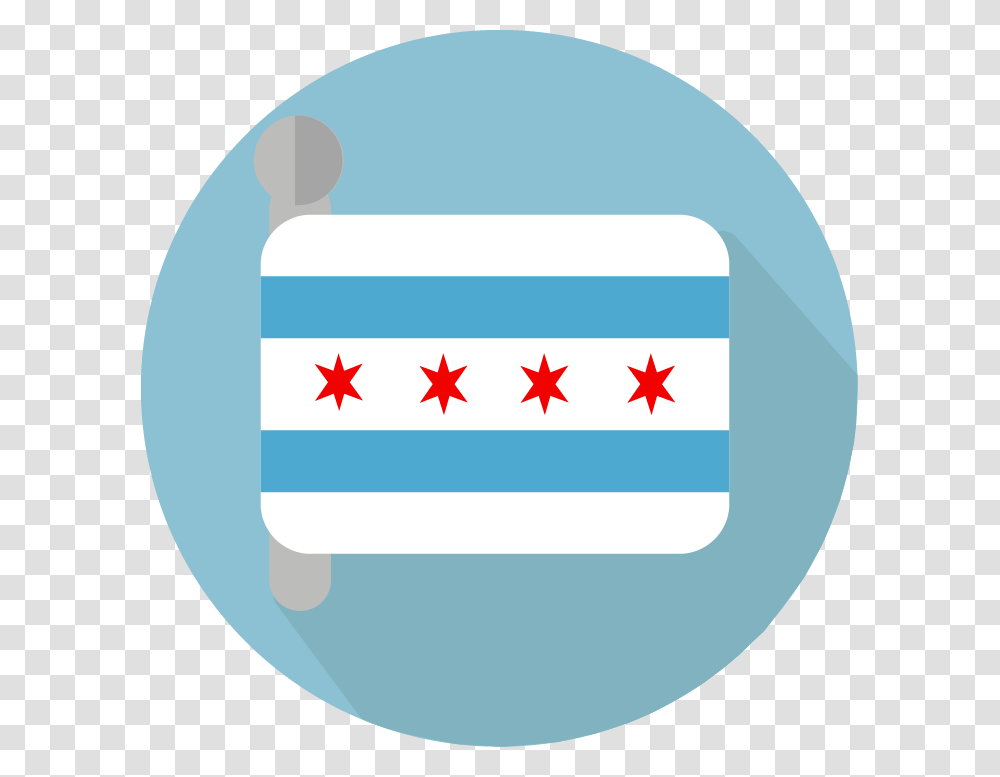 Official Chicago Flag Chicago Flag Icon, First Aid, Label, Logo Transparent Png