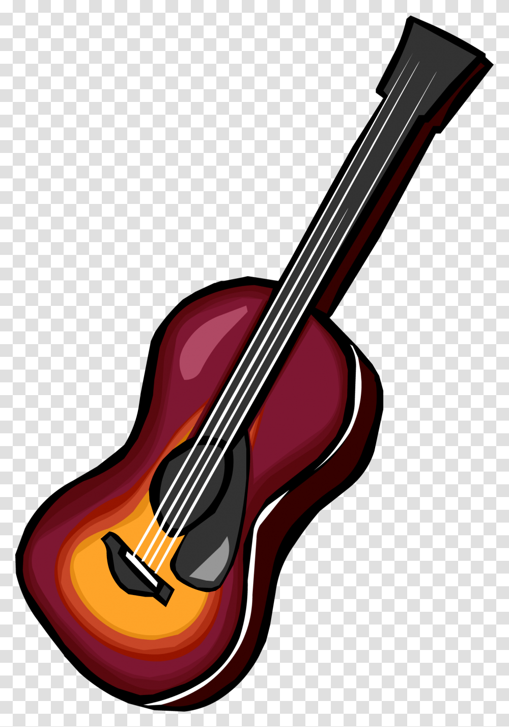 Official Club Penguin Online Wiki Sunburst Guitar Red Blue, Musical Instrument, Leisure Activities, Cello, Violin Transparent Png
