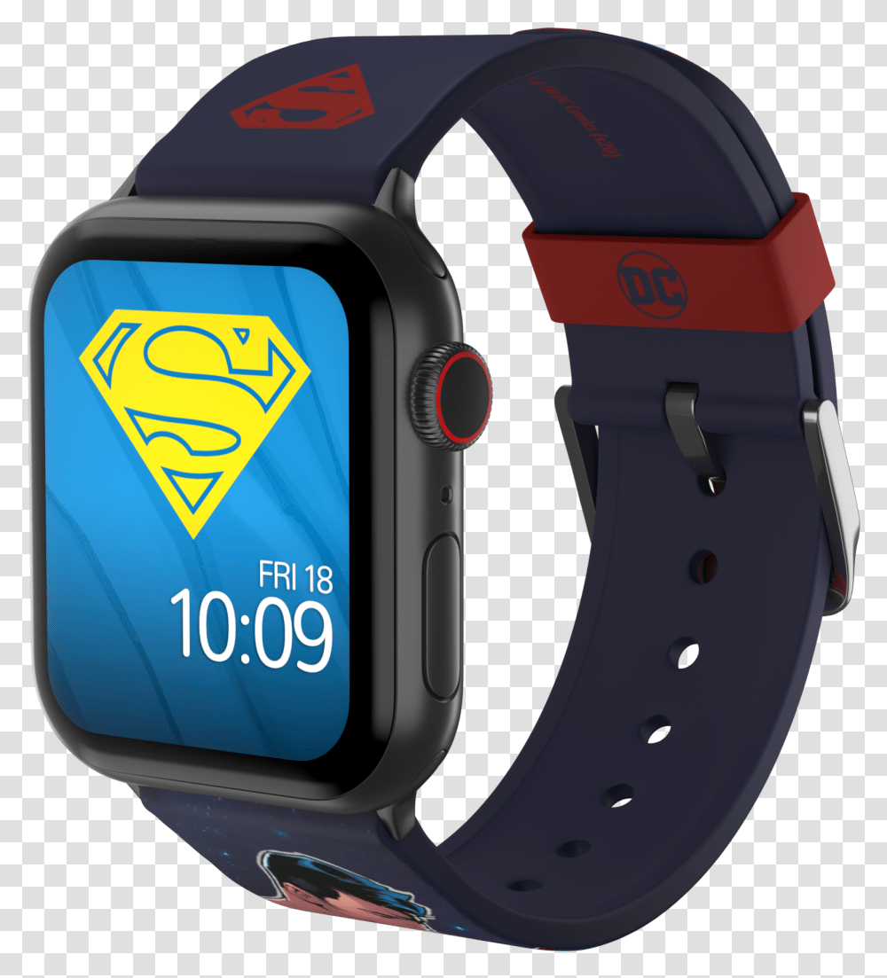 Official Dc Comics Apple Watch Band Superman Modern Comic, Wristwatch, Helmet, Clothing, Apparel Transparent Png