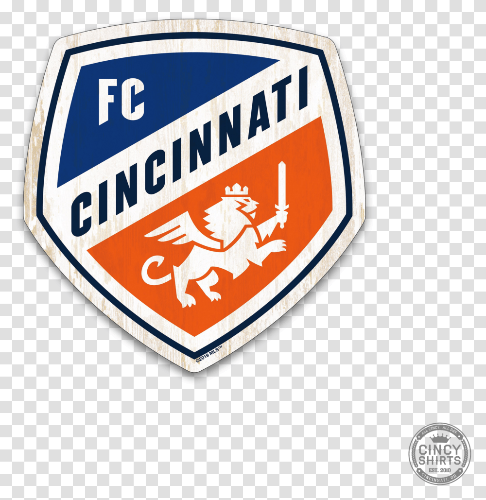 Official Fc Cincinnati Crest Logo Wood Sign Emblem, Trademark, Road Sign, Badge Transparent Png
