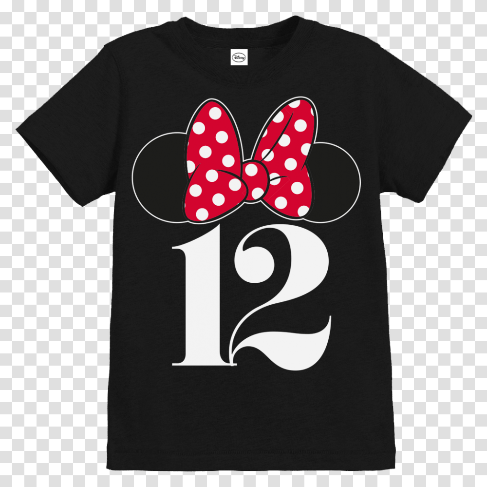 Official Girls Disney Minnie Mouse Bow Ears Birthday Polka Dot, Apparel, Number Transparent Png
