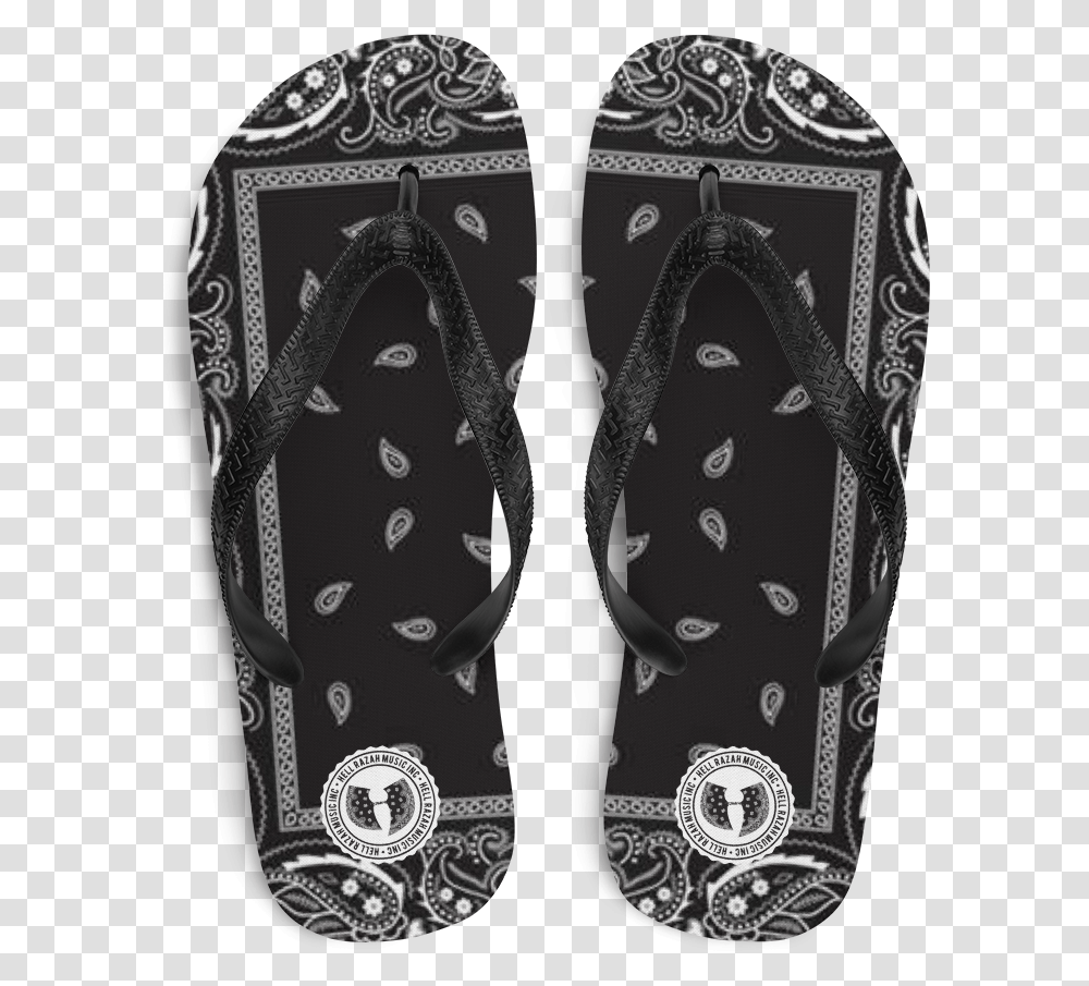 Official Hell Razah Music Inc Black Bandana Designer Logo Flip Flops For Teen, Clothing, Apparel, Footwear, Flip-Flop Transparent Png