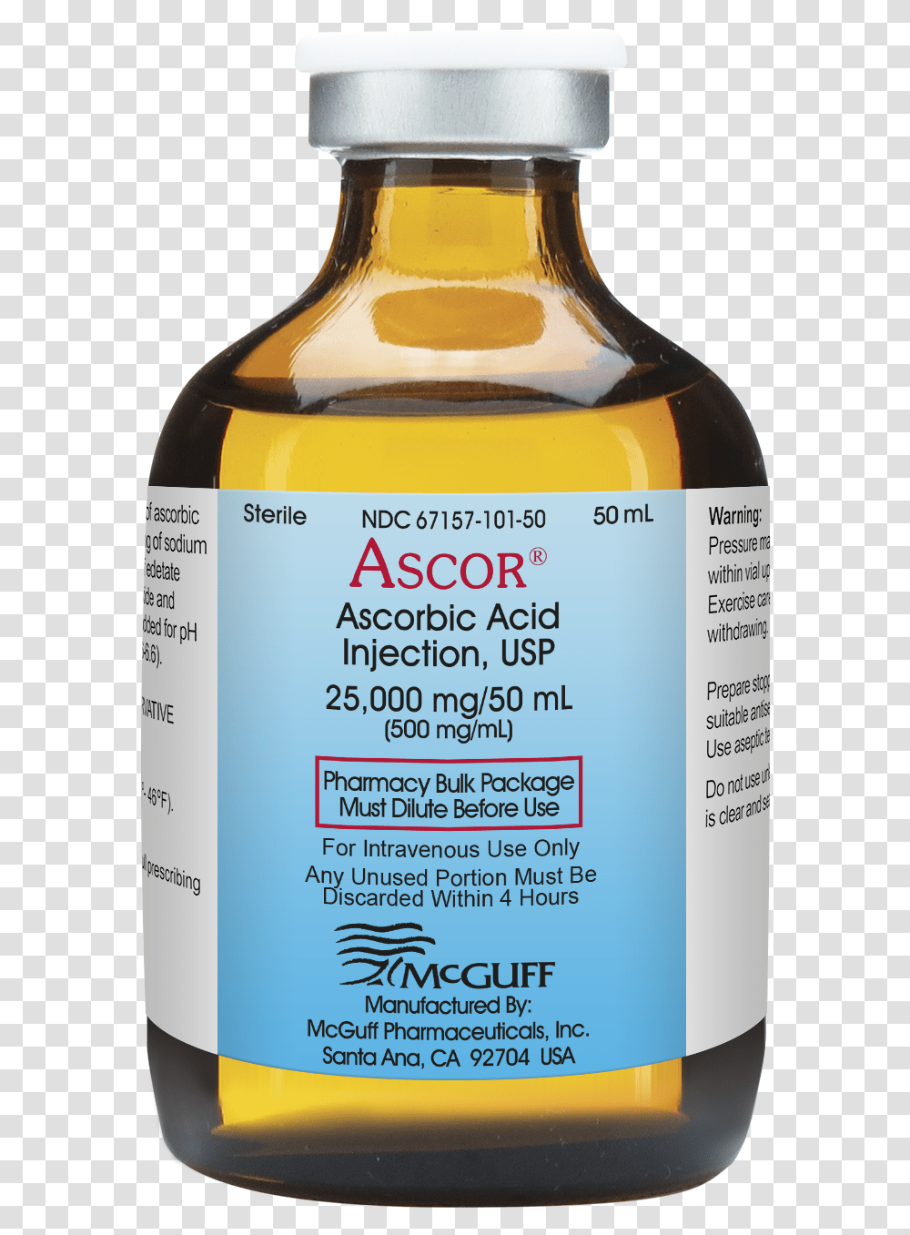 Official Medicinal Preparation Of Ascorbic Acid, Bottle, Liquor, Alcohol, Beverage Transparent Png