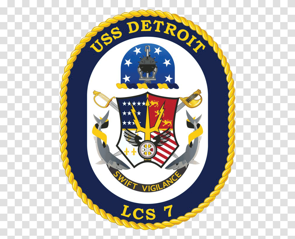 Official Navy Logo Uss Detroit Crest, Armor, Trademark, Emblem Transparent Png