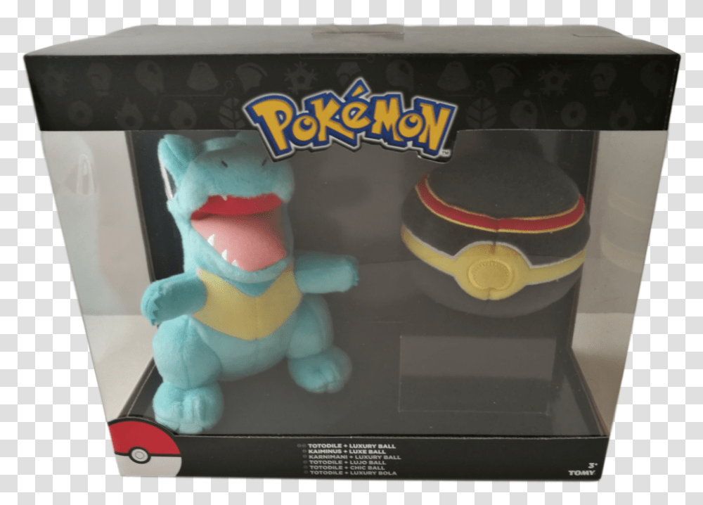 Official Pokemon Totodile Luxury Ball Plush Box Set Pokemon Eevee Evolution Toys, Hat, Cake, Dessert, Food Transparent Png
