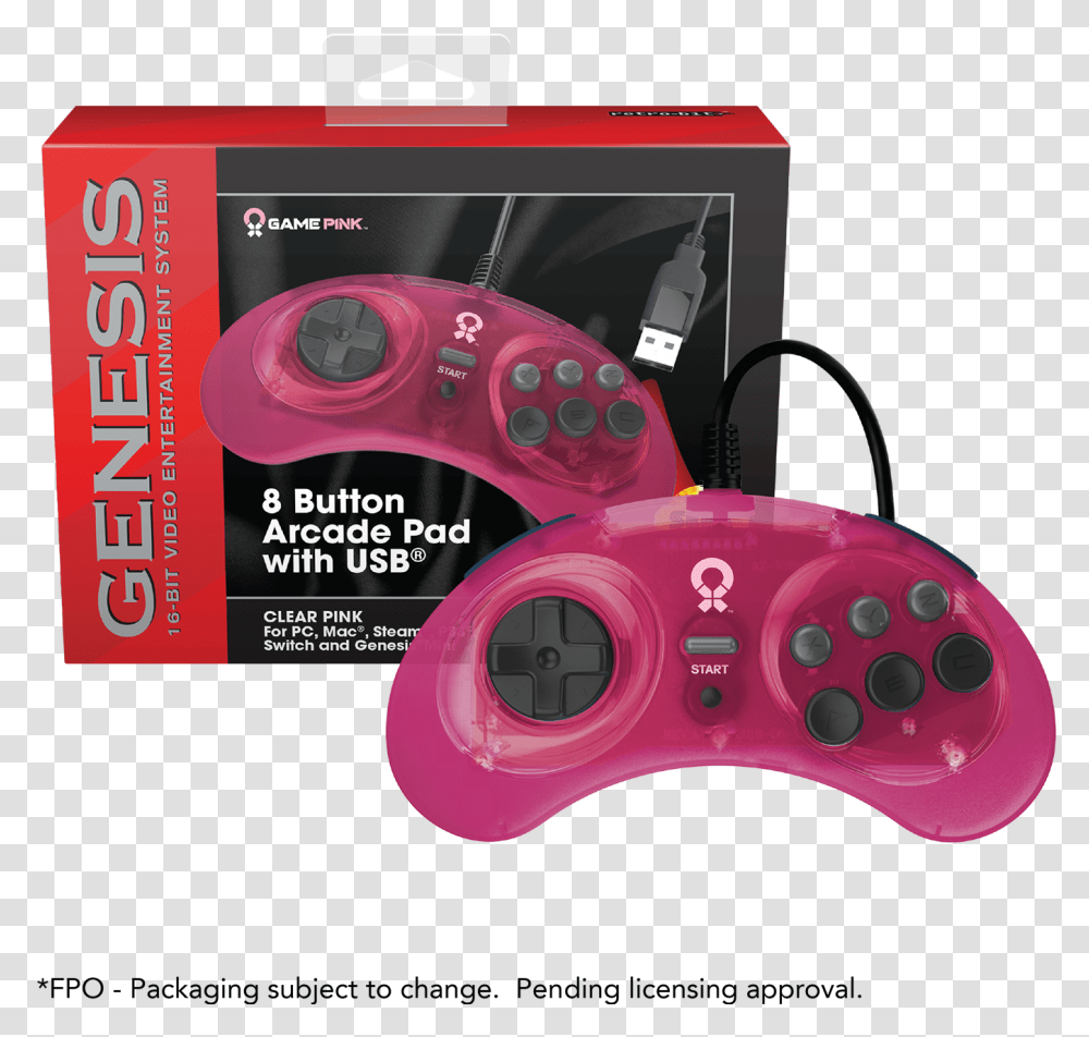 Official Sega Genesis Pink Usb Controller Retro Bit Pink Controller, Joystick, Electronics, Toy Transparent Png