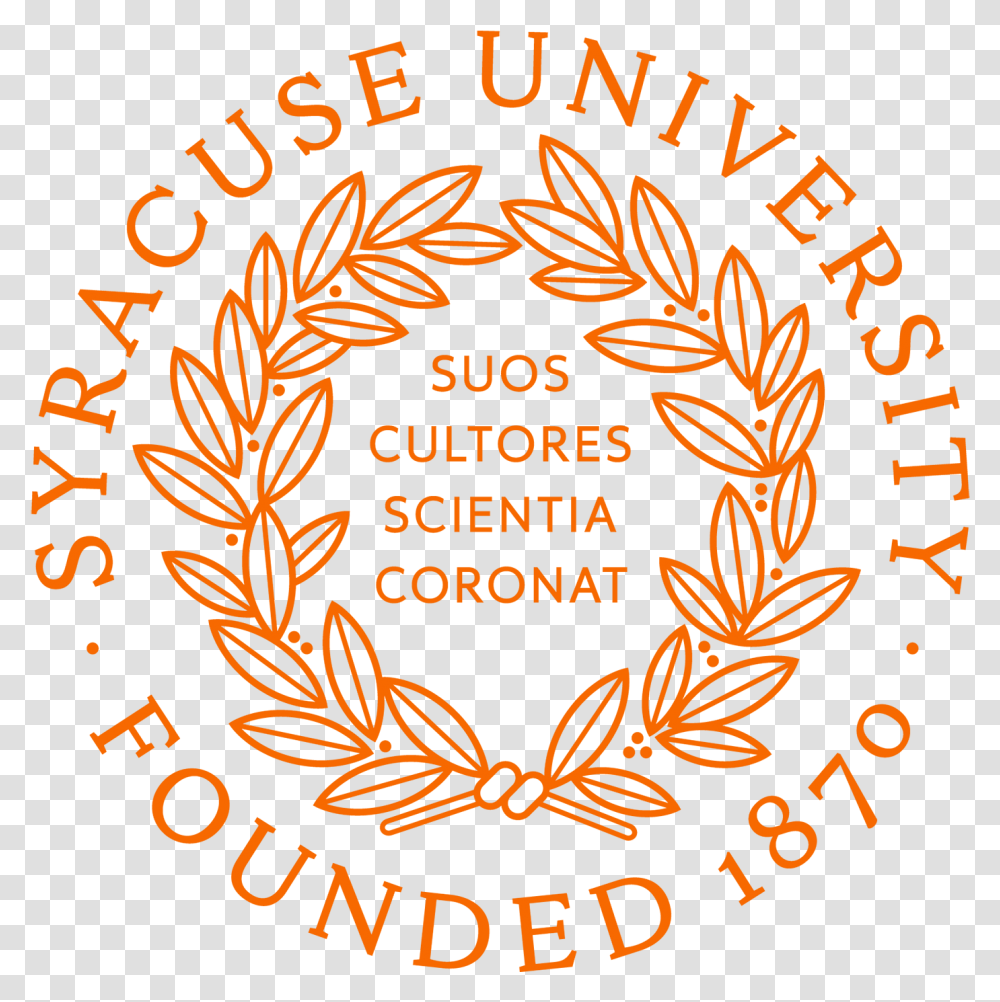 Official University Seal Including The Motto And 1870 Syracuse University Logo, Trademark, Emblem Transparent Png