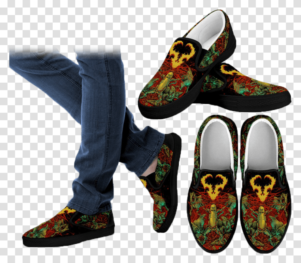 Official Vulvodynia Pickle Rick Slip Ons Depeche Mode Shoes, Clothing, Apparel, Footwear, Person Transparent Png