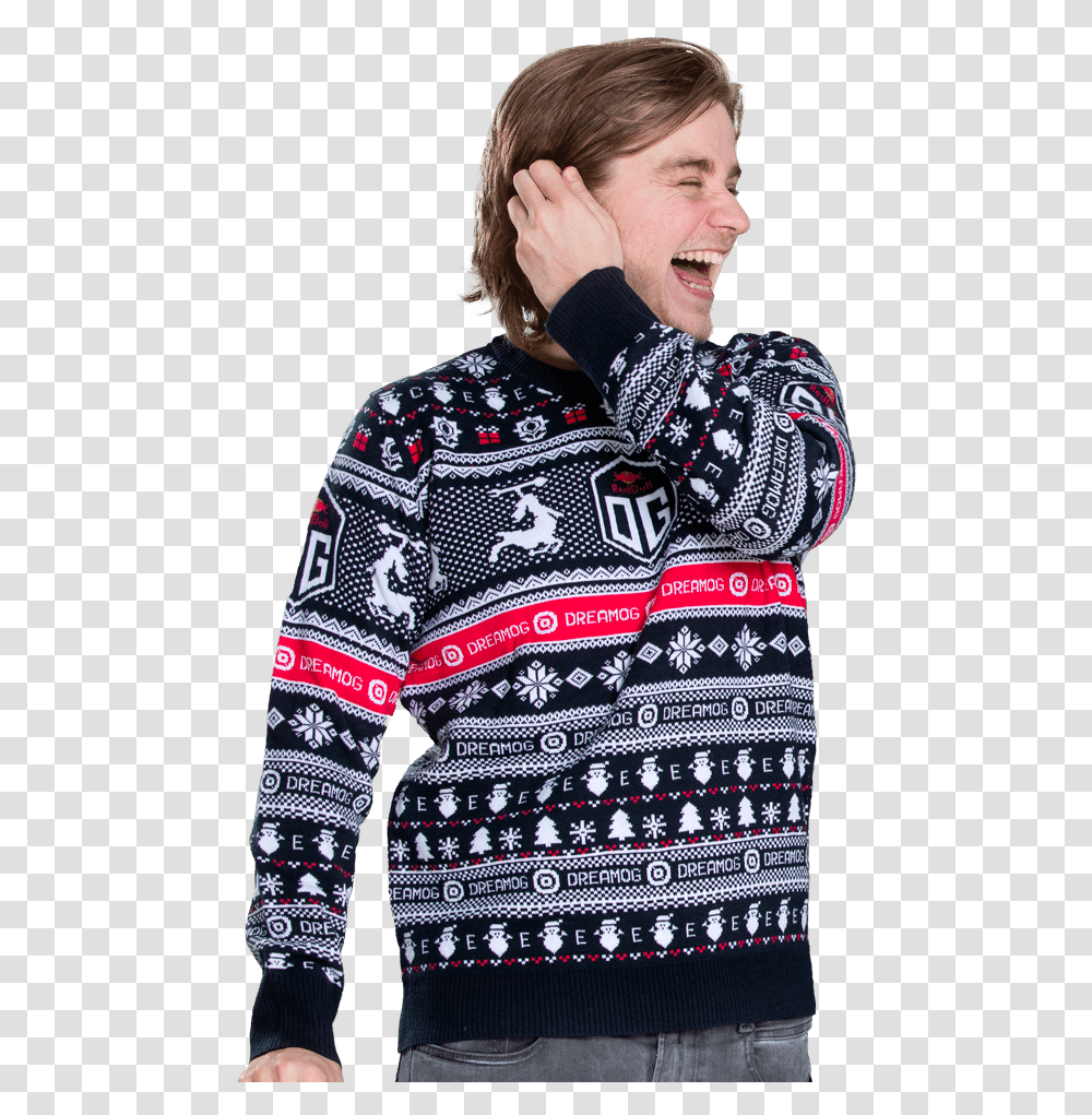 Og Christmas Sweater Long Sleeve, Clothing, Apparel, Person, Human Transparent Png