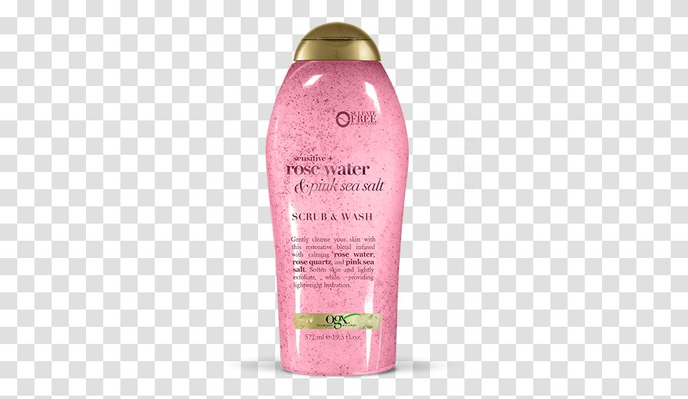 Ogx Pink Sea Salt & Rosewater Gentle Soothing Body Scrub Ogx Body Wash Rose, Bottle, Shaker, Shampoo, Lotion Transparent Png