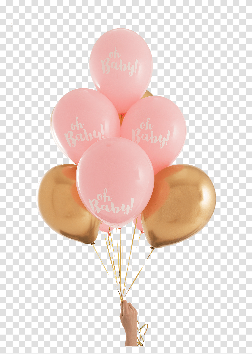 Oh Baby Pink & Gold Party Balloons 14 Balloons Pink And Gold Transparent Png