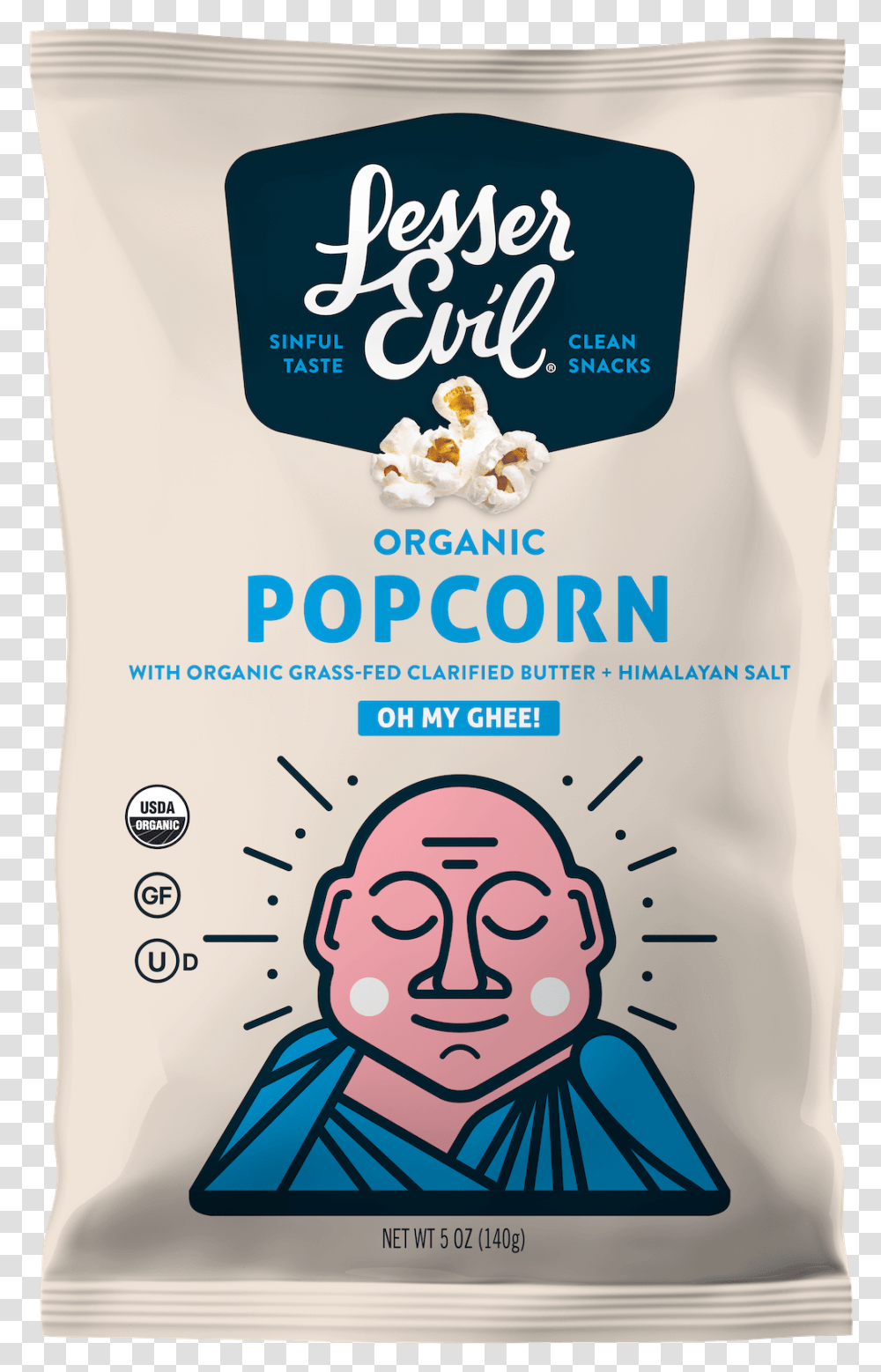 Oh My Ghee Lesser Evil Himalayan Pink Popcorn, Poster, Advertisement, Food, Flyer Transparent Png