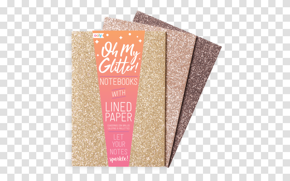 Oh My Glitter Notebook Gold & Bronze Notebooks Glitter, Label, Text, Poster, Advertisement Transparent Png