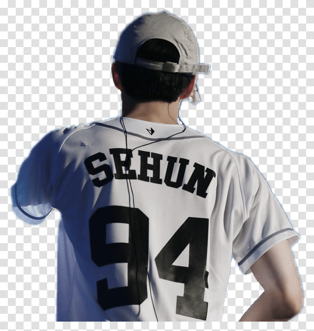 Oh Sehun Sticker Download College Baseball, Apparel, Person, Human Transparent Png