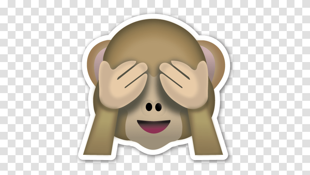 Oh The Shame Monkey Emoji Sticker, Head, Toy, Face, Prayer Transparent Png