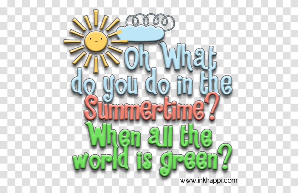 Oh What Do You Do In The Summertime Fun Ideas And Planning Poster, Word, Alphabet Transparent Png