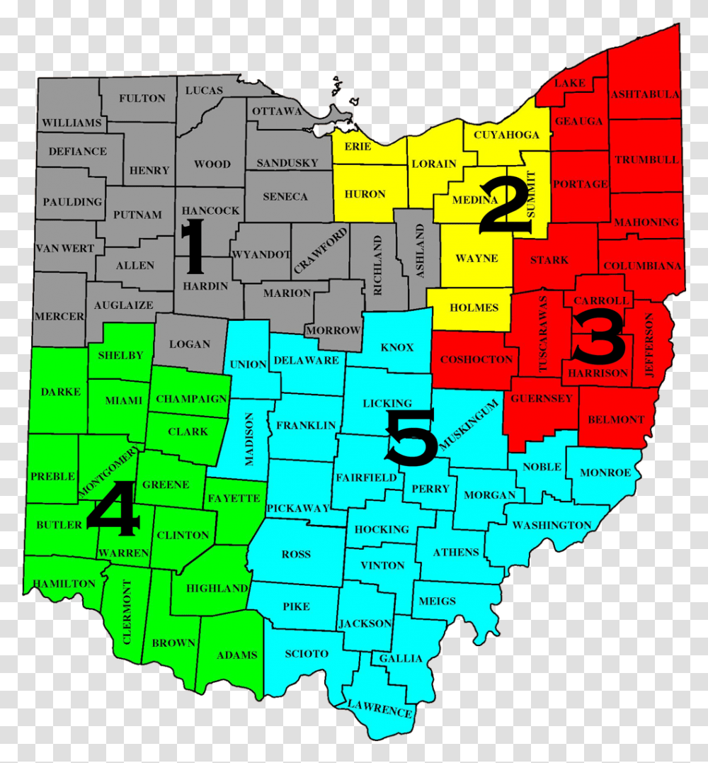 Ohio Map Full Oapff Districts, Person, Human, Game, Menu Transparent Png