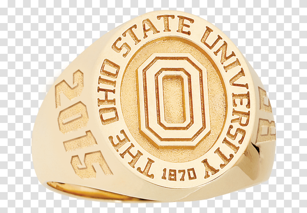 Ohio State Buckeye Ring Gold Signet, Logo, Trademark, Badge Transparent Png