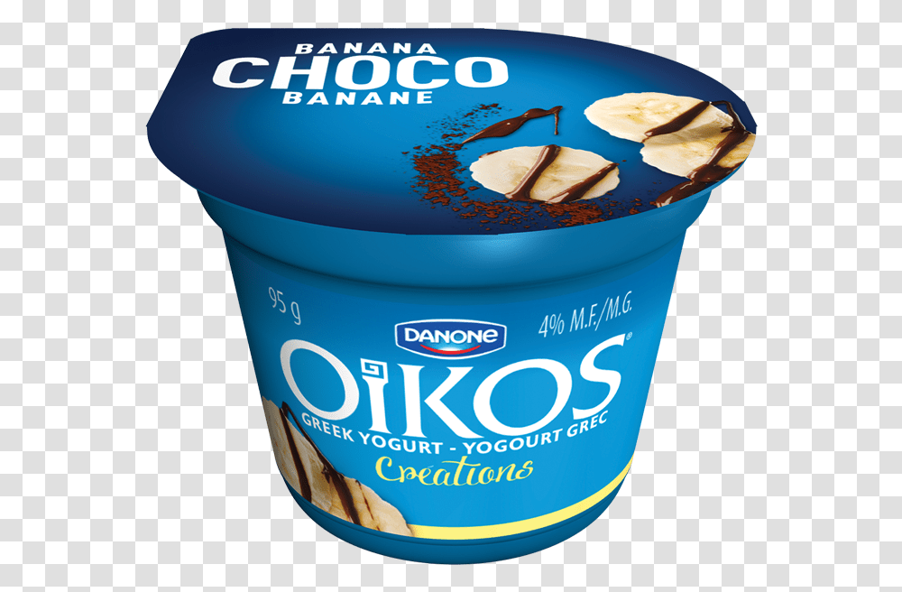 Oikos Greek Yogurt Banana Choco Ice Cream, Dessert, Food, Creme, Tape Transparent Png