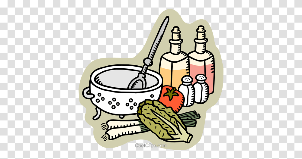 Oil And Vinegar Salad Royalty Free Vector Clip Art Illustration, Bowl, Weapon, Weaponry, Bird Transparent Png