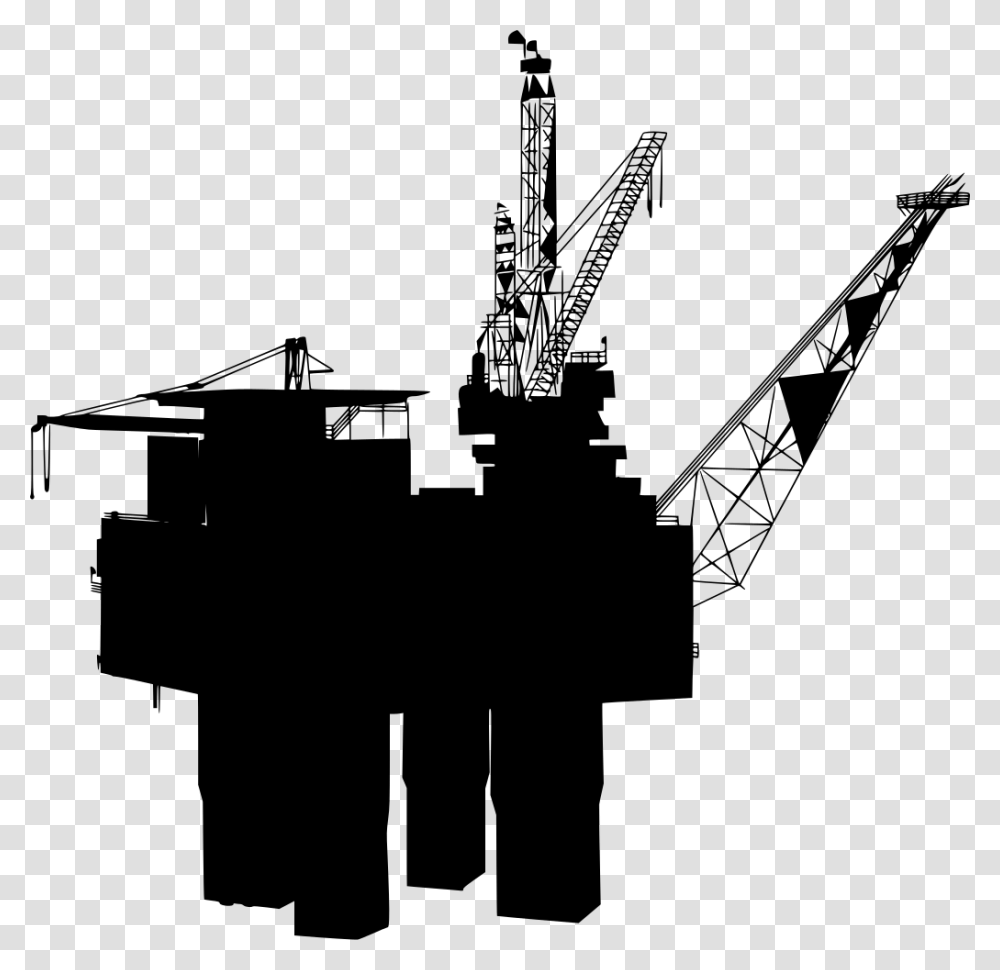 Oil And White Oil Rig In Black And White, Gray, World Of Warcraft Transparent Png
