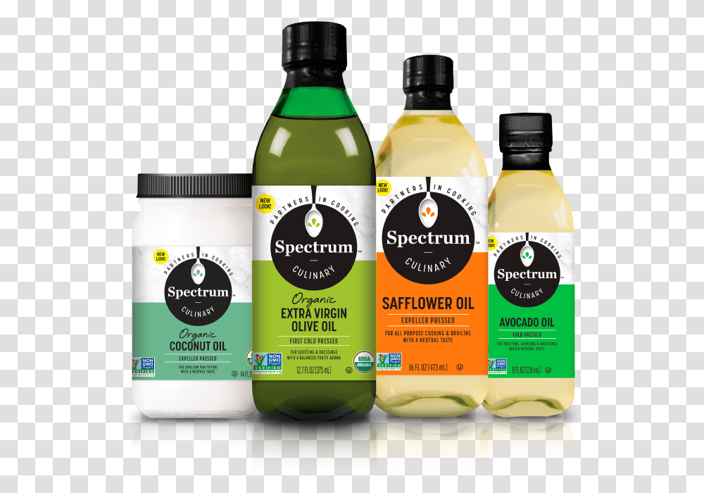 Oil Bottle Spectrum Culinary Coconut Oil, Label, Beer, Alcohol Transparent Png