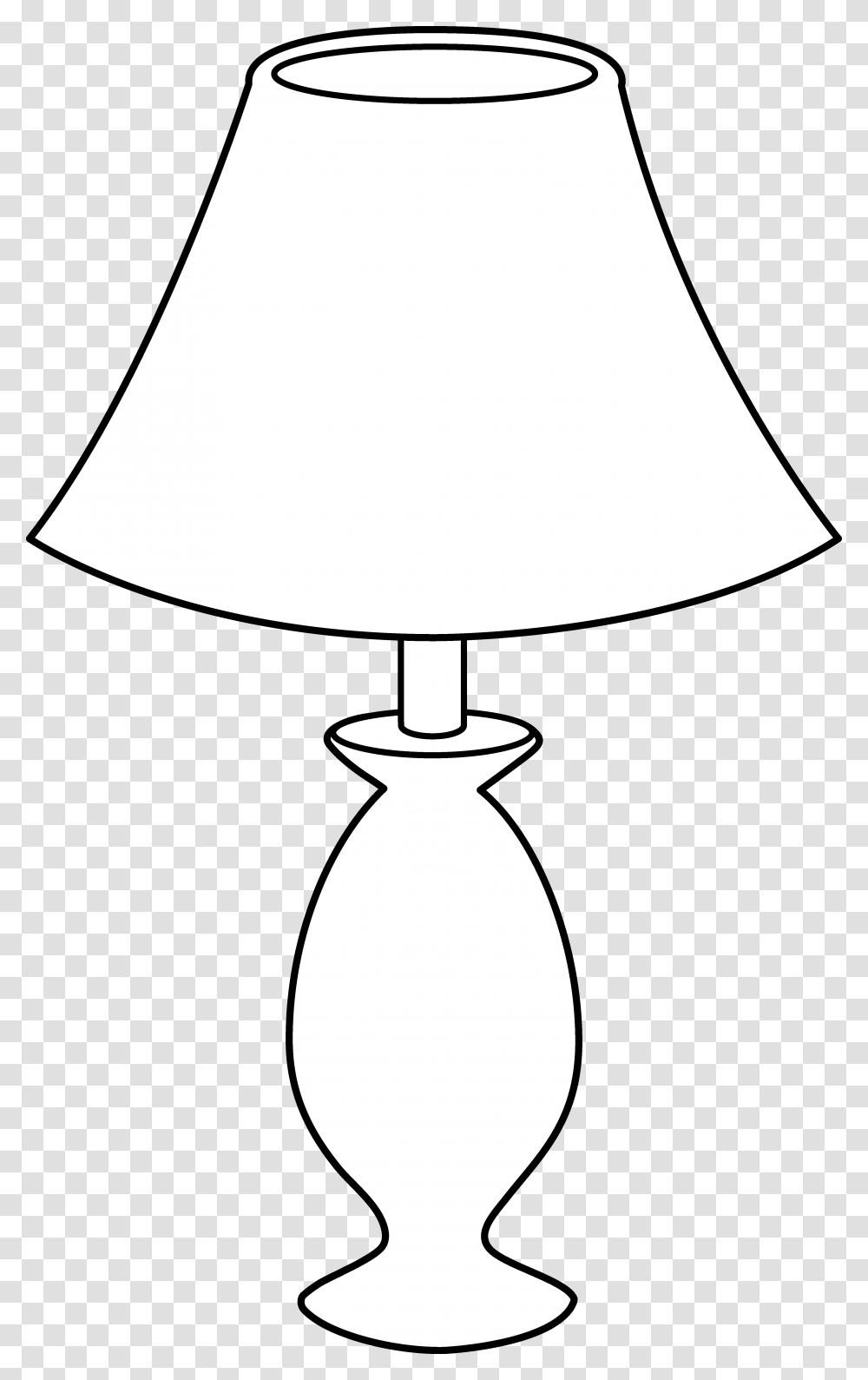 Oil Lamp Clipart Black And White, Table Lamp, Lampshade Transparent Png